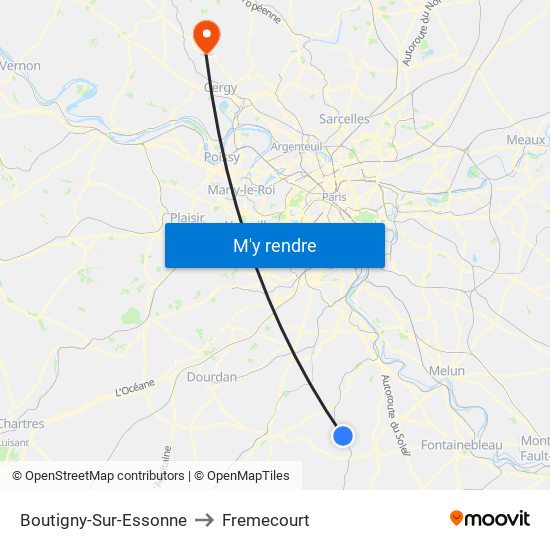 Boutigny-Sur-Essonne to Fremecourt map