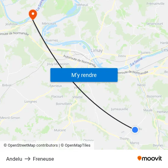 Andelu to Freneuse map