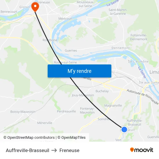 Auffreville-Brasseuil to Freneuse map