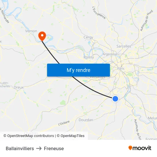 Ballainvilliers to Freneuse map