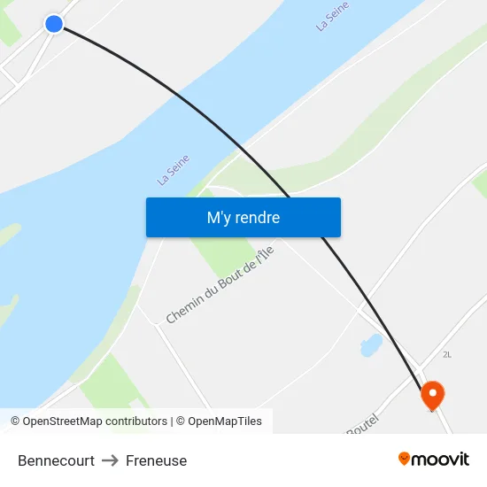 Bennecourt to Freneuse map