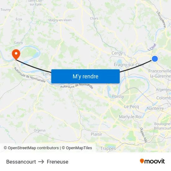 Bessancourt to Freneuse map