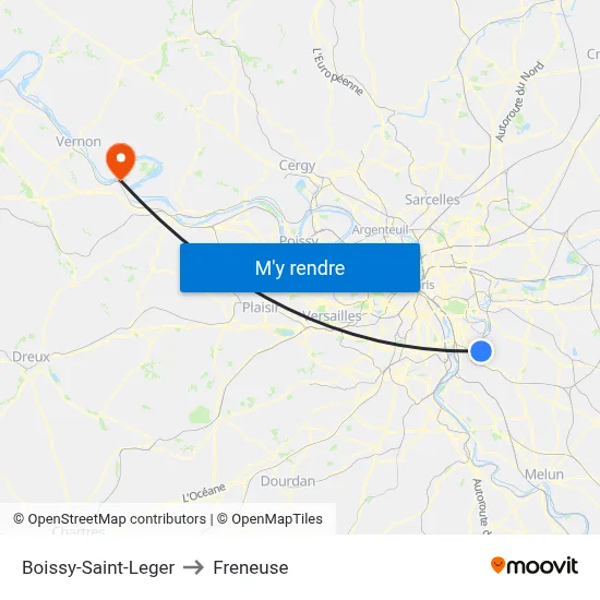 Boissy-Saint-Leger to Freneuse map