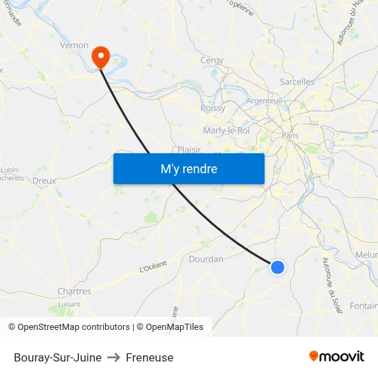 Bouray-Sur-Juine to Freneuse map