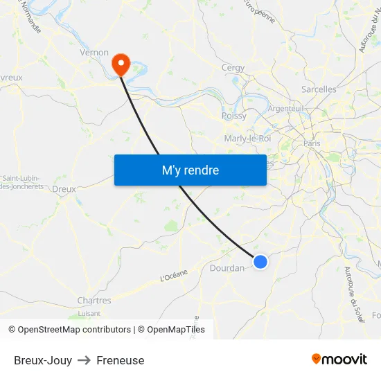 Breux-Jouy to Freneuse map