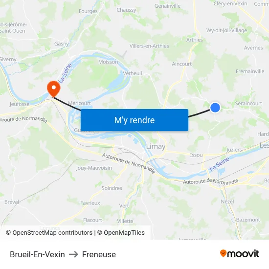 Brueil-En-Vexin to Freneuse map