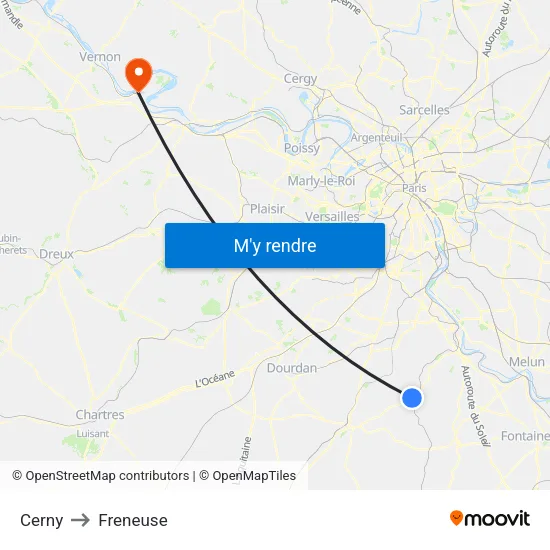 Cerny to Freneuse map