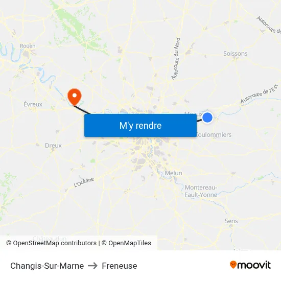 Changis-Sur-Marne to Freneuse map