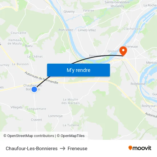 Chaufour-Les-Bonnieres to Freneuse map