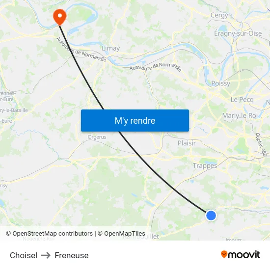 Choisel to Freneuse map