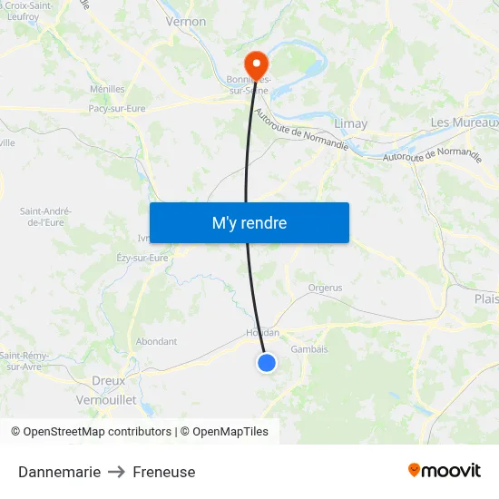 Dannemarie to Freneuse map