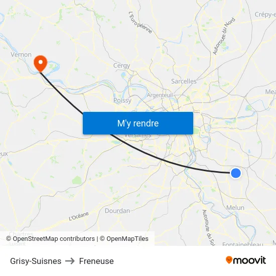Grisy-Suisnes to Freneuse map
