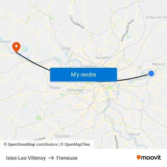 Isles-Les-Villenoy to Freneuse map