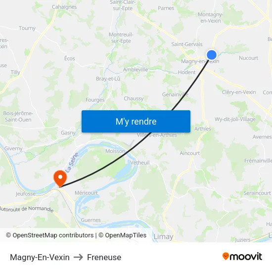 Magny-En-Vexin to Freneuse map