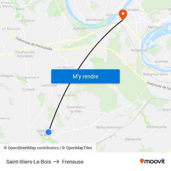 Saint-Illiers-Le-Bois to Freneuse map