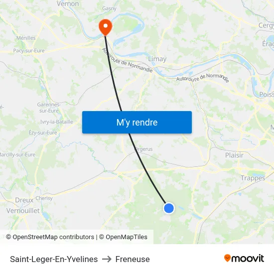 Saint-Leger-En-Yvelines to Freneuse map