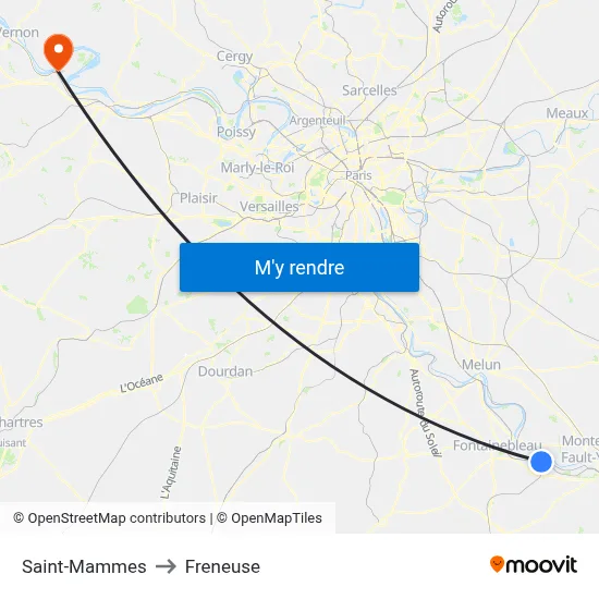 Saint-Mammes to Freneuse map