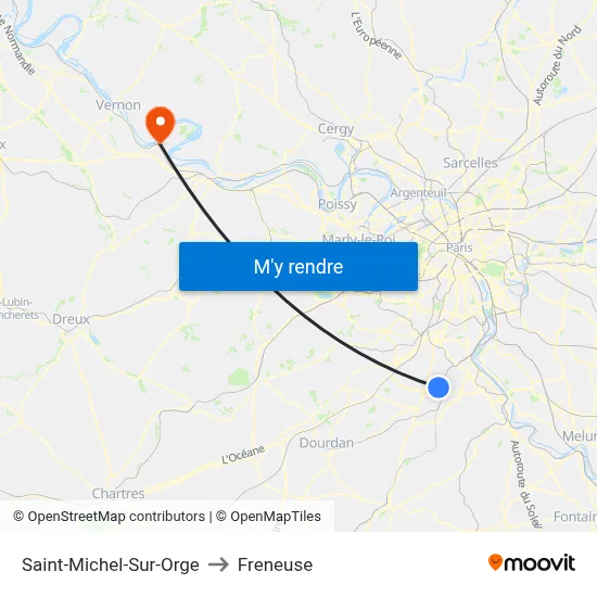 Saint-Michel-Sur-Orge to Freneuse map