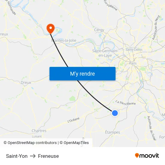 Saint-Yon to Freneuse map