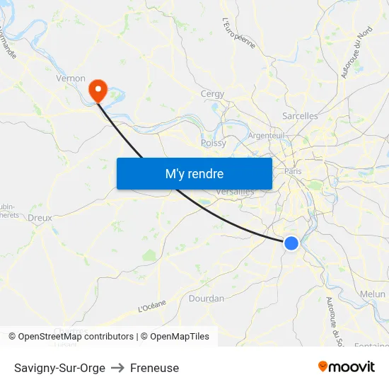 Savigny-Sur-Orge to Freneuse map