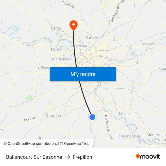 Ballancourt-Sur-Essonne to Frepillon map