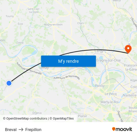 Breval to Frepillon map
