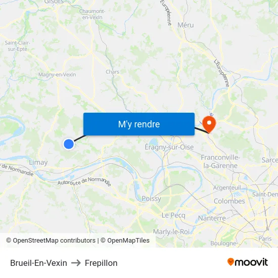 Brueil-En-Vexin to Frepillon map