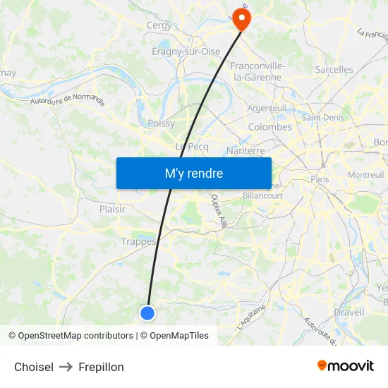 Choisel to Frepillon map