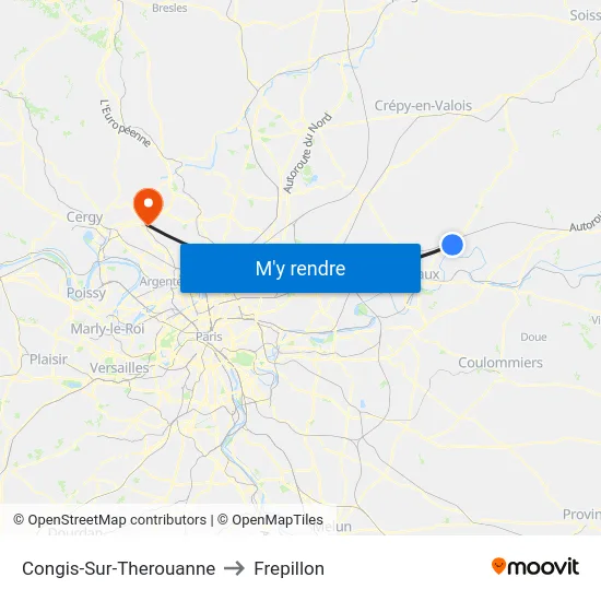Congis-Sur-Therouanne to Frepillon map
