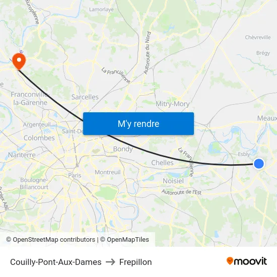 Couilly-Pont-Aux-Dames to Frepillon map