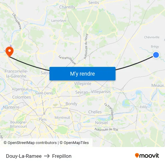 Douy-La-Ramee to Frepillon map