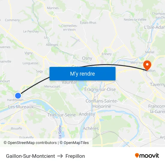 Gaillon-Sur-Montcient to Frepillon map