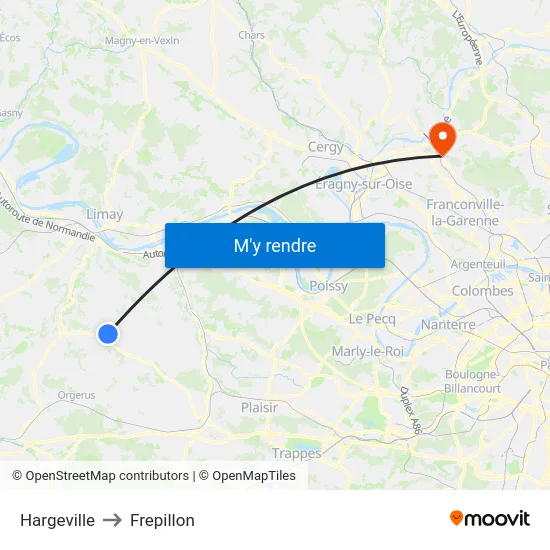 Hargeville to Frepillon map