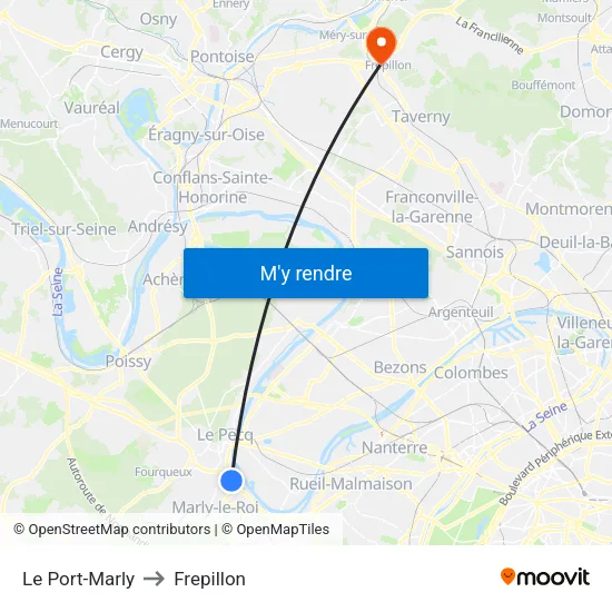 Le Port-Marly to Frepillon map