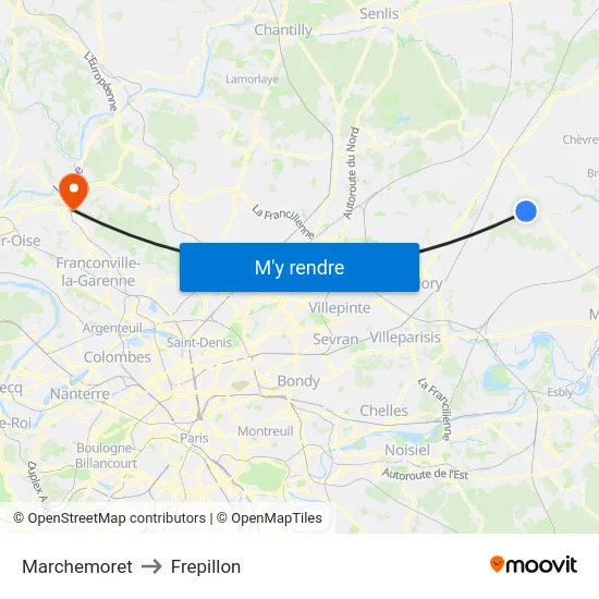 Marchemoret to Frepillon map