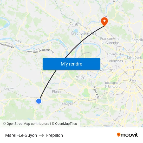 Mareil-Le-Guyon to Frepillon map