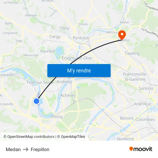 Medan to Frepillon map