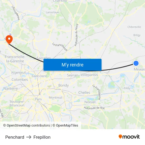Penchard to Frepillon map