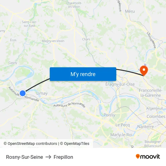 Rosny-Sur-Seine to Frepillon map