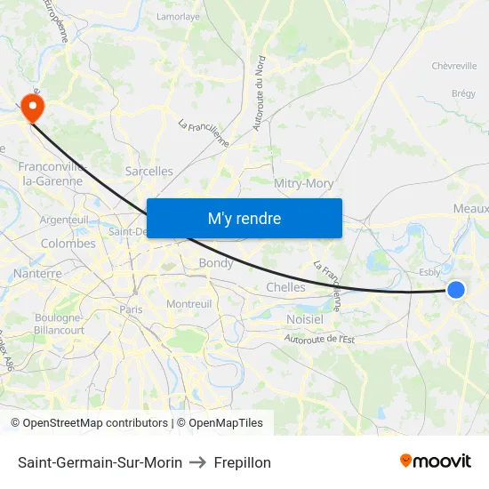 Saint-Germain-Sur-Morin to Frepillon map