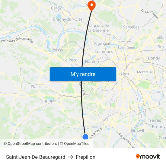 Saint-Jean-De-Beauregard to Frepillon map