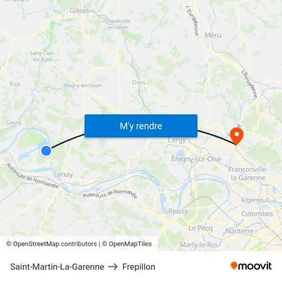 Saint-Martin-La-Garenne to Frepillon map