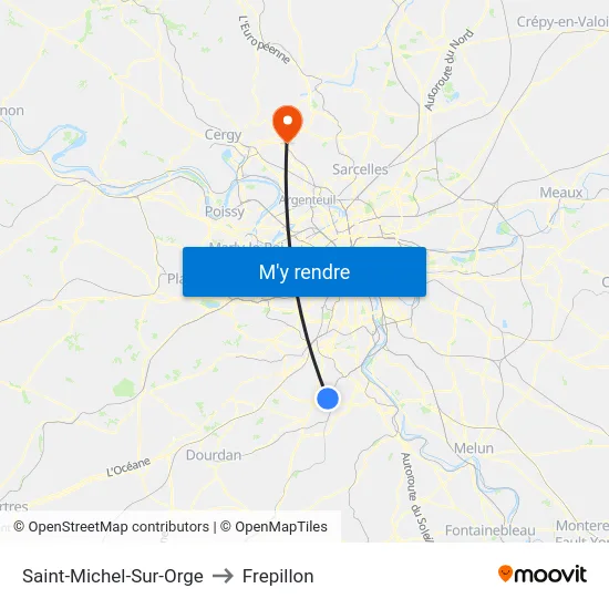 Saint-Michel-Sur-Orge to Frepillon map
