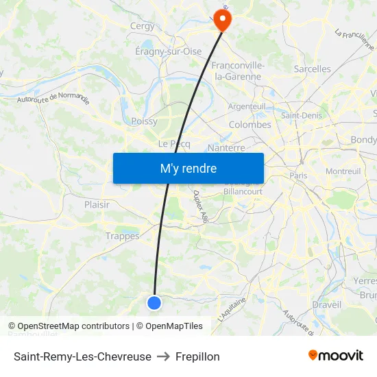 Saint-Remy-Les-Chevreuse to Frepillon map