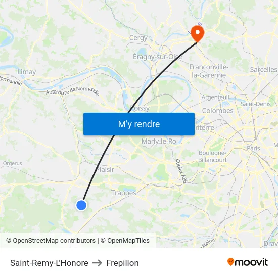 Saint-Remy-L'Honore to Frepillon map
