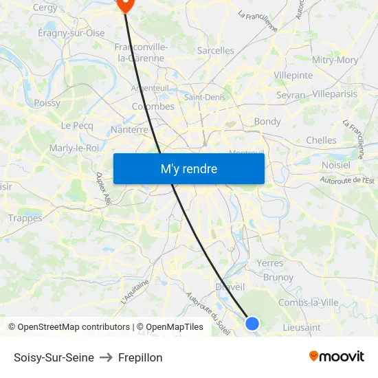 Soisy-Sur-Seine to Frepillon map
