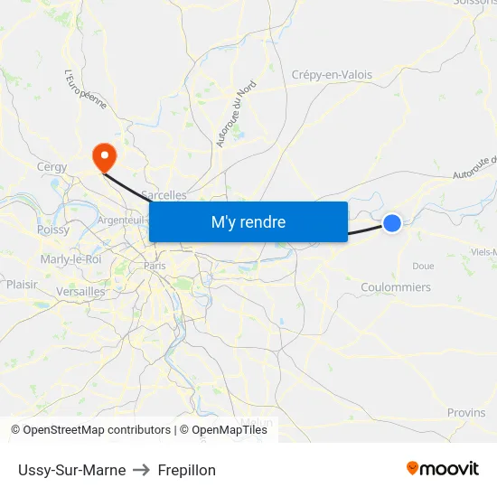 Ussy-Sur-Marne to Frepillon map