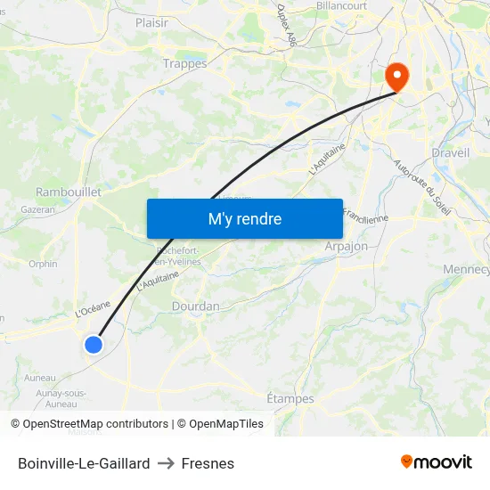 Boinville-Le-Gaillard to Fresnes map