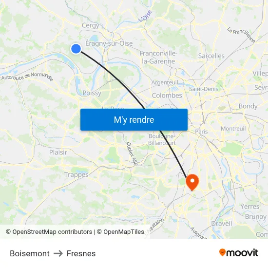 Boisemont to Fresnes map