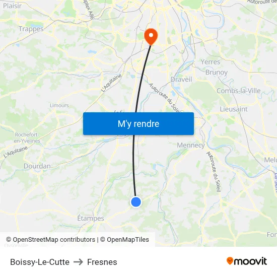 Boissy-Le-Cutte to Fresnes map